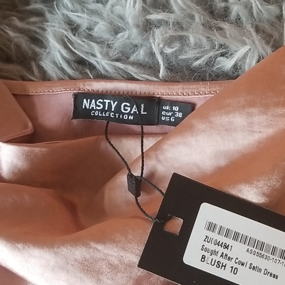 NWT Nasty Gal Sought After Cowl Satin Dress - Picture 3 of 7